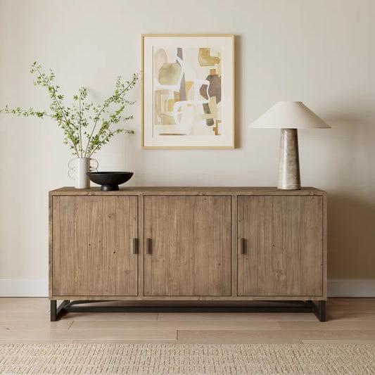 68" Lopez Wide Pine Wood Sideboard